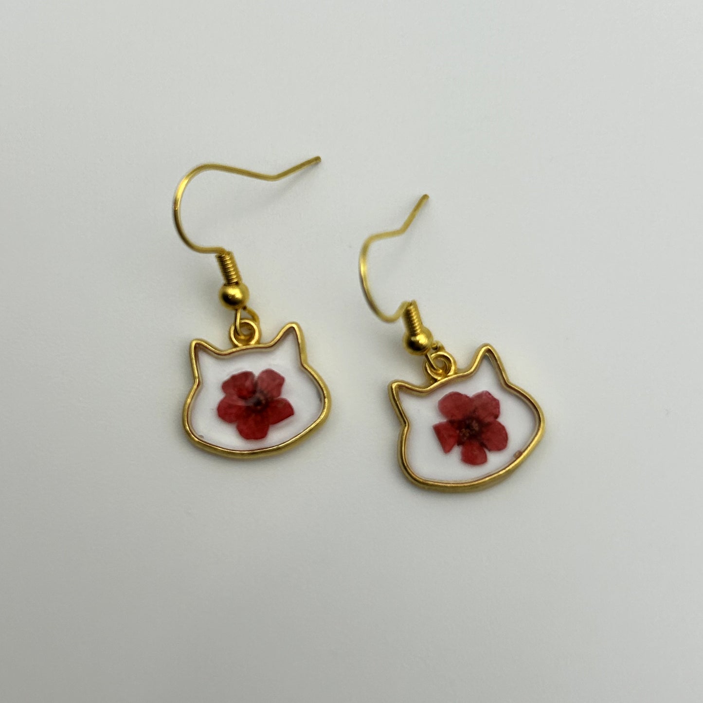 Floral Cat Head Earrings