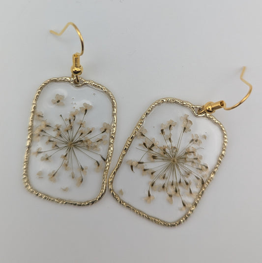 Queen Anne's Lace Rectangle Earrings