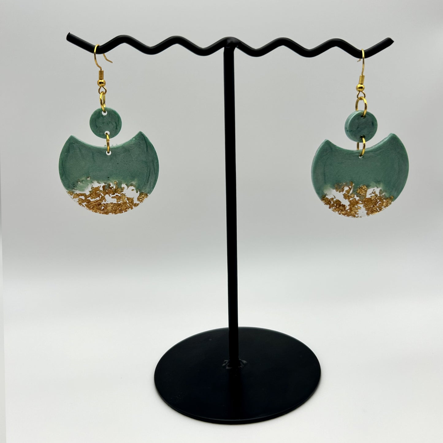 Crescent Earrings with Gold Accent