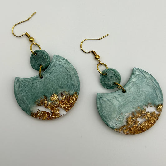 Crescent Earrings with Gold Accent